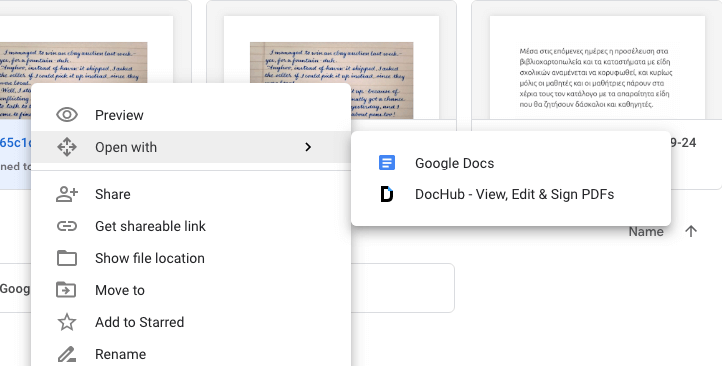 open with Google Docs