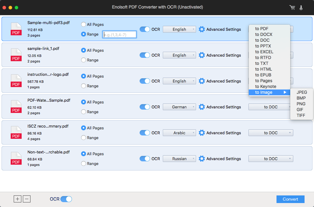 choose doc/docx as output format