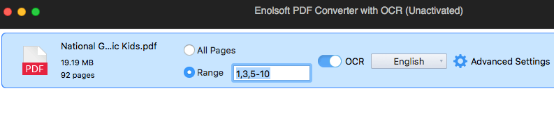 specify page range