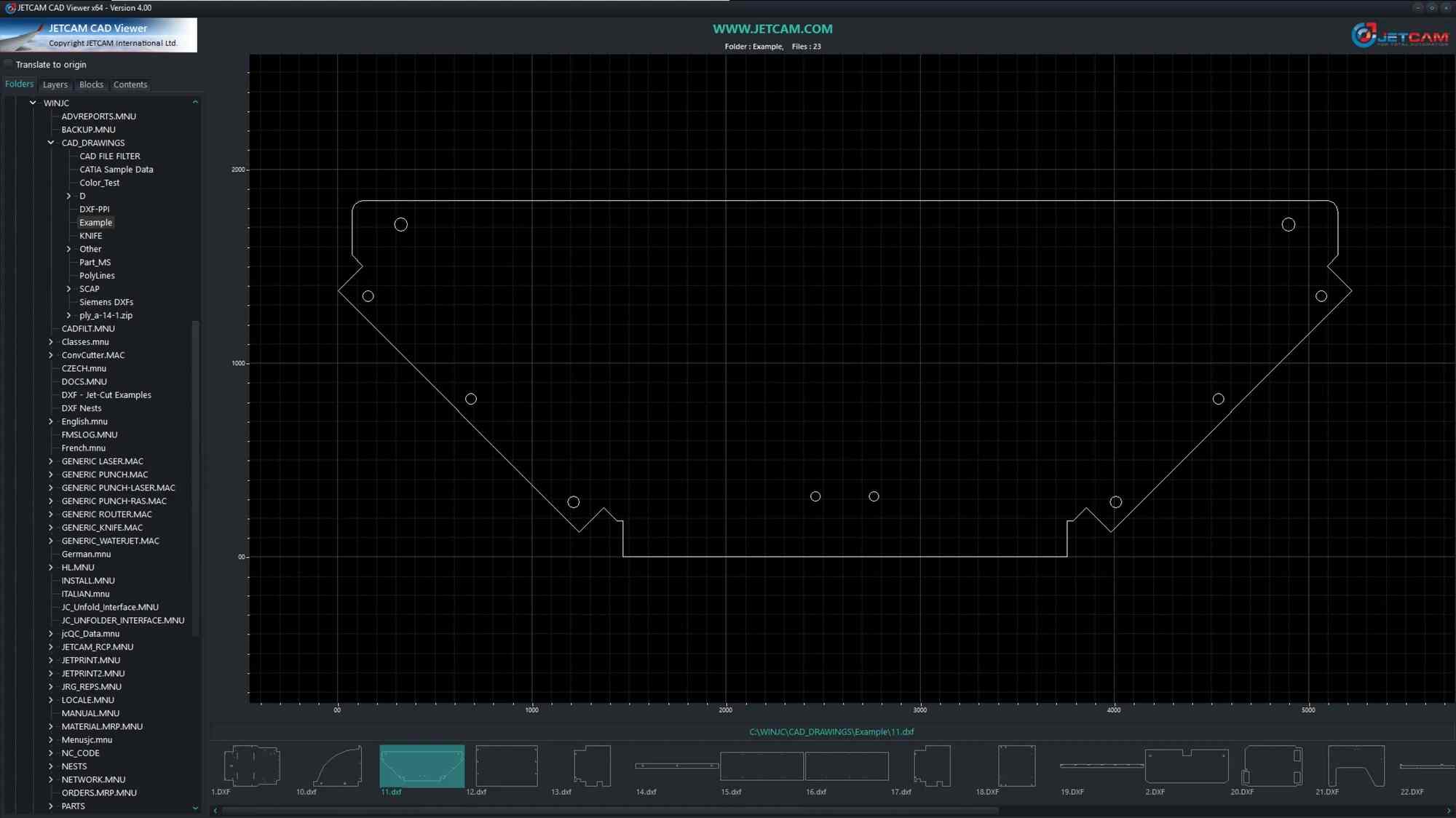 DXF file viewer for Windows PC JETCAM