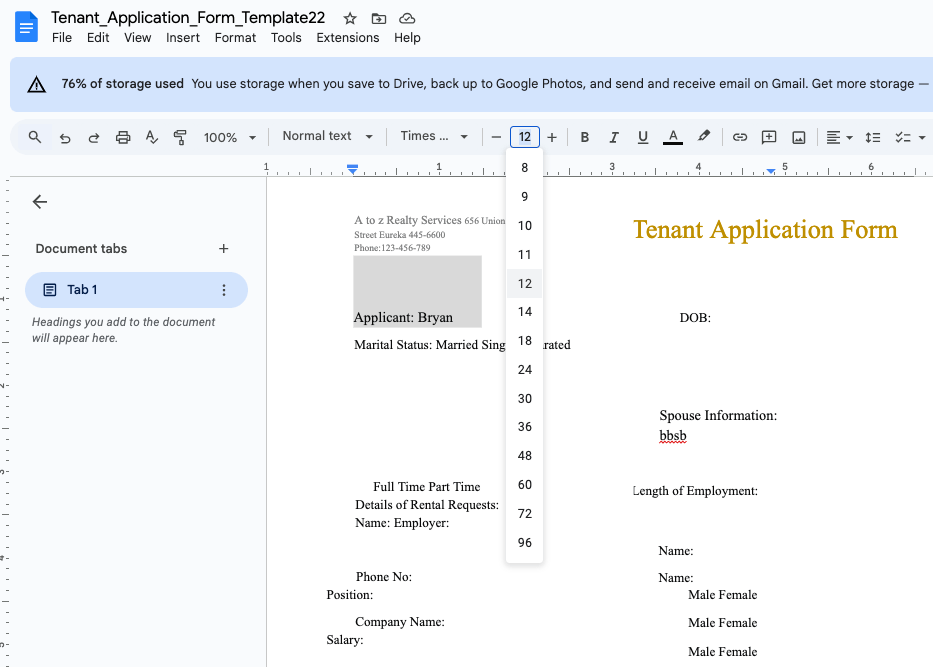 change form font size online 03