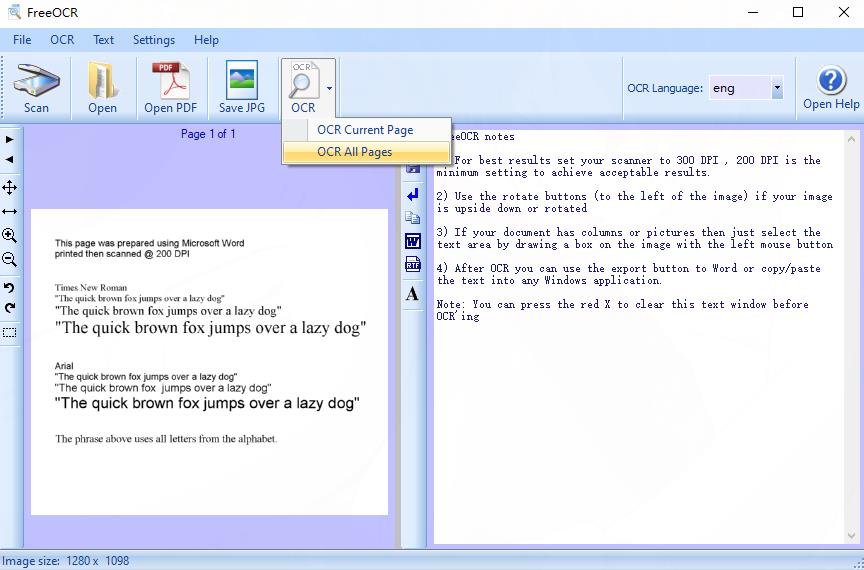 ocr settings